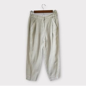 Poetry Linen Tailored Trousers, Yarn Dyed Linen Mink size 6